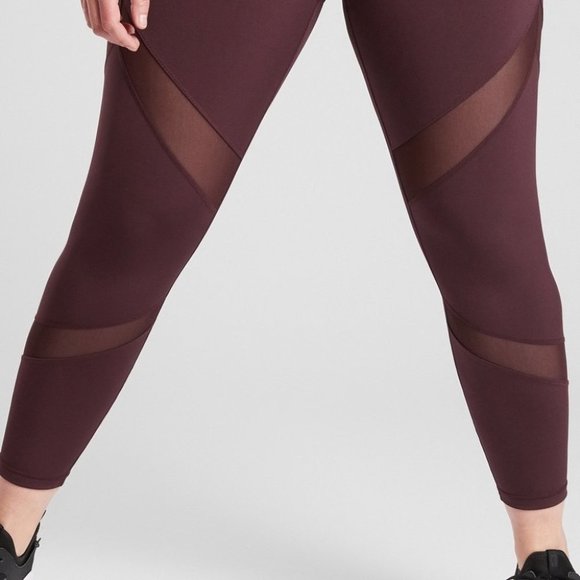Athleta Leggings Size‎ Extra Small XS Burgundy Red Tenacity 7/8 Tight Powerlift - Picture 10 of 14